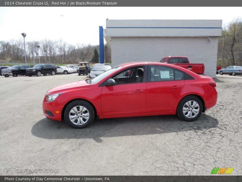 Red Hot / Jet Black/Medium Titanium 2014 Chevrolet Cruze LS