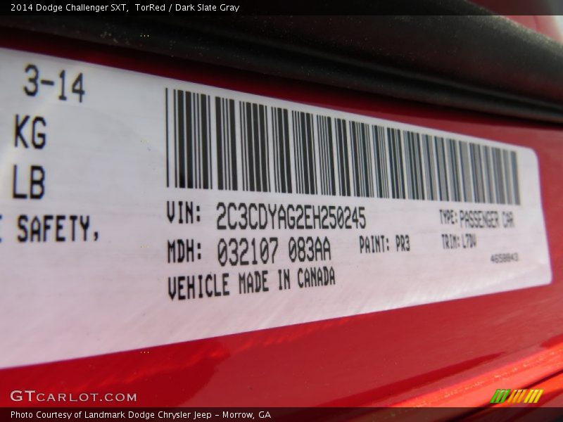 TorRed / Dark Slate Gray 2014 Dodge Challenger SXT