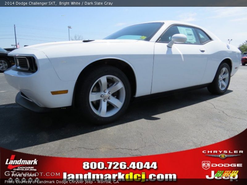 Bright White / Dark Slate Gray 2014 Dodge Challenger SXT