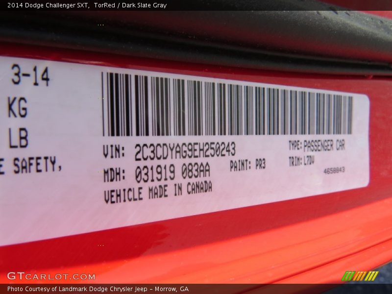 TorRed / Dark Slate Gray 2014 Dodge Challenger SXT