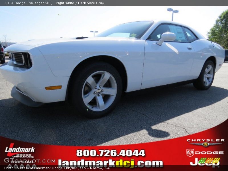 Bright White / Dark Slate Gray 2014 Dodge Challenger SXT