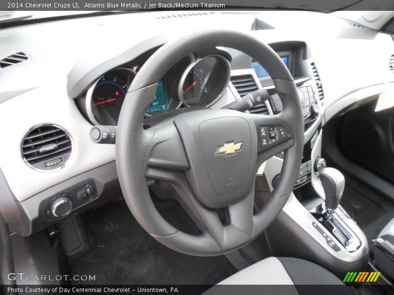 Atlantis Blue Metallic / Jet Black/Medium Titanium 2014 Chevrolet Cruze LS