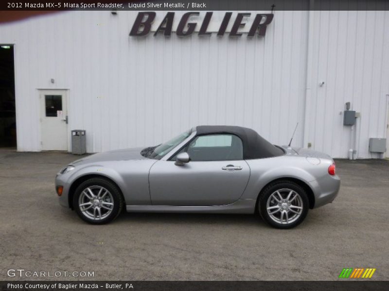 Liquid Silver Metallic / Black 2012 Mazda MX-5 Miata Sport Roadster
