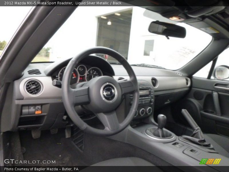 Liquid Silver Metallic / Black 2012 Mazda MX-5 Miata Sport Roadster
