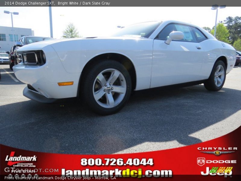 Bright White / Dark Slate Gray 2014 Dodge Challenger SXT