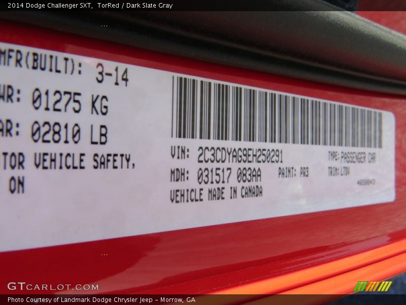 TorRed / Dark Slate Gray 2014 Dodge Challenger SXT