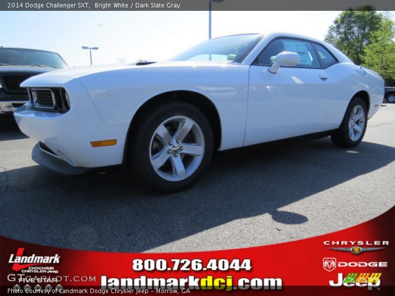 Bright White / Dark Slate Gray 2014 Dodge Challenger SXT