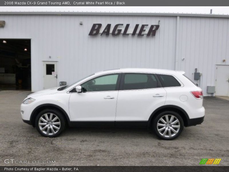 Crystal White Pearl Mica / Black 2008 Mazda CX-9 Grand Touring AWD
