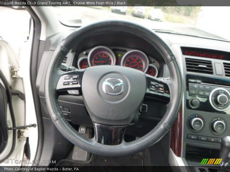 Crystal White Pearl Mica / Black 2008 Mazda CX-9 Grand Touring AWD