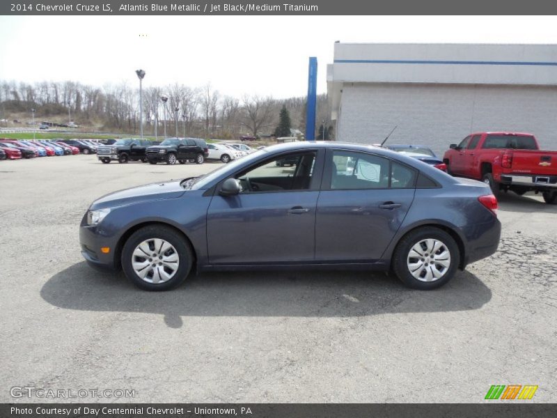 Atlantis Blue Metallic / Jet Black/Medium Titanium 2014 Chevrolet Cruze LS