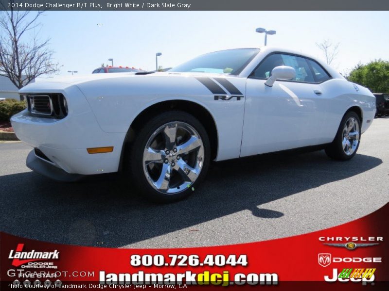 Bright White / Dark Slate Gray 2014 Dodge Challenger R/T Plus