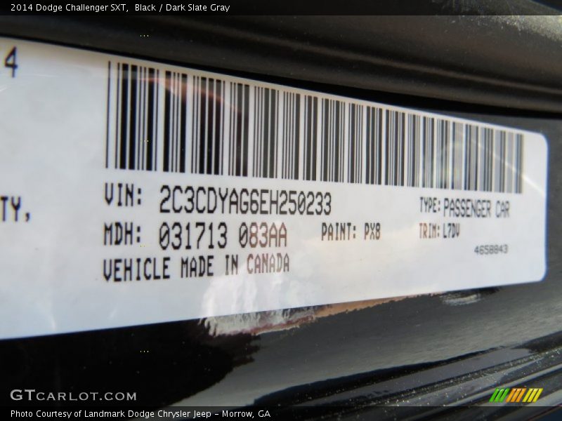 Black / Dark Slate Gray 2014 Dodge Challenger SXT