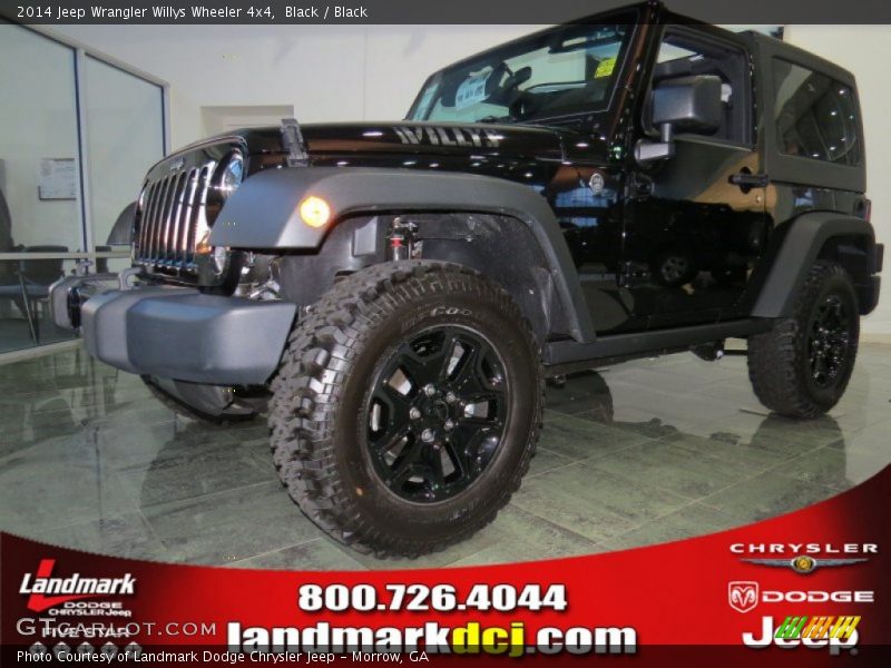 Black / Black 2014 Jeep Wrangler Willys Wheeler 4x4