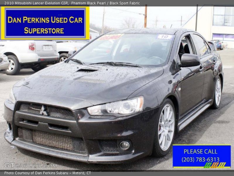 Phantom Black Pearl / Black Sport Fabric 2010 Mitsubishi Lancer Evolution GSR
