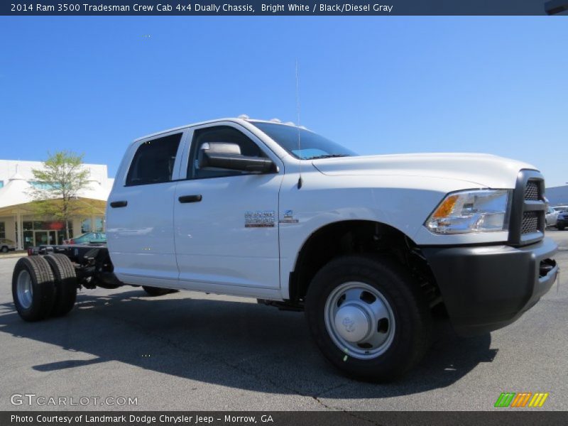 Bright White / Black/Diesel Gray 2014 Ram 3500 Tradesman Crew Cab 4x4 Dually Chassis