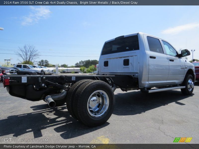 Bright Silver Metallic / Black/Diesel Gray 2014 Ram 3500 SLT Crew Cab 4x4 Dually Chassis