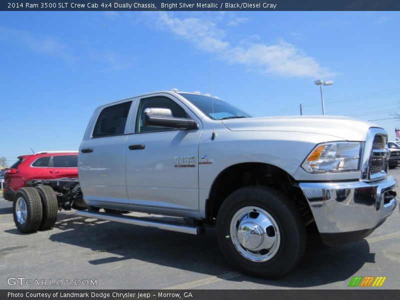 Front 3/4 View of 2014 3500 SLT Crew Cab 4x4 Dually Chassis