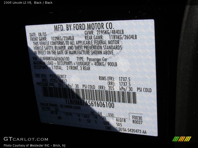 Black / Black 2006 Lincoln LS V8