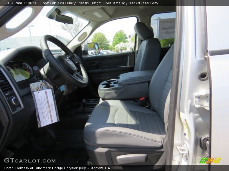 Bright Silver Metallic / Black/Diesel Gray 2014 Ram 3500 SLT Crew Cab 4x4 Dually Chassis