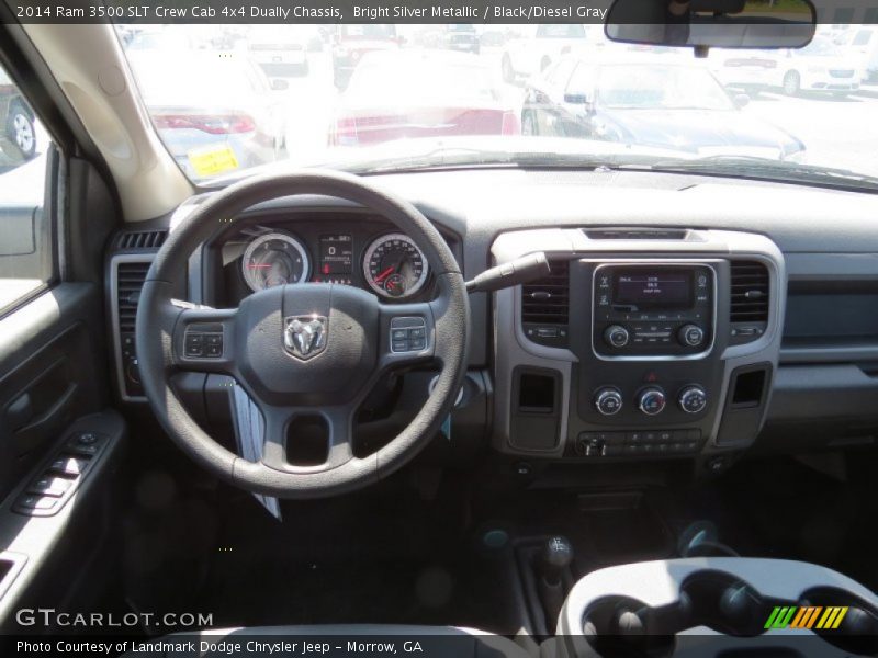 Bright Silver Metallic / Black/Diesel Gray 2014 Ram 3500 SLT Crew Cab 4x4 Dually Chassis