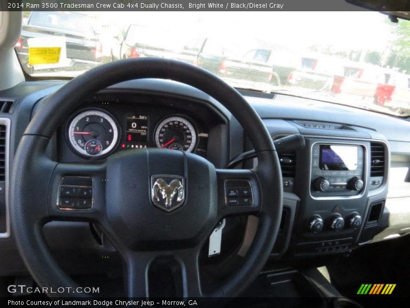 Bright White / Black/Diesel Gray 2014 Ram 3500 Tradesman Crew Cab 4x4 Dually Chassis