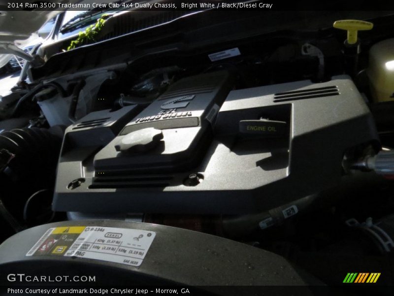 Bright White / Black/Diesel Gray 2014 Ram 3500 Tradesman Crew Cab 4x4 Dually Chassis