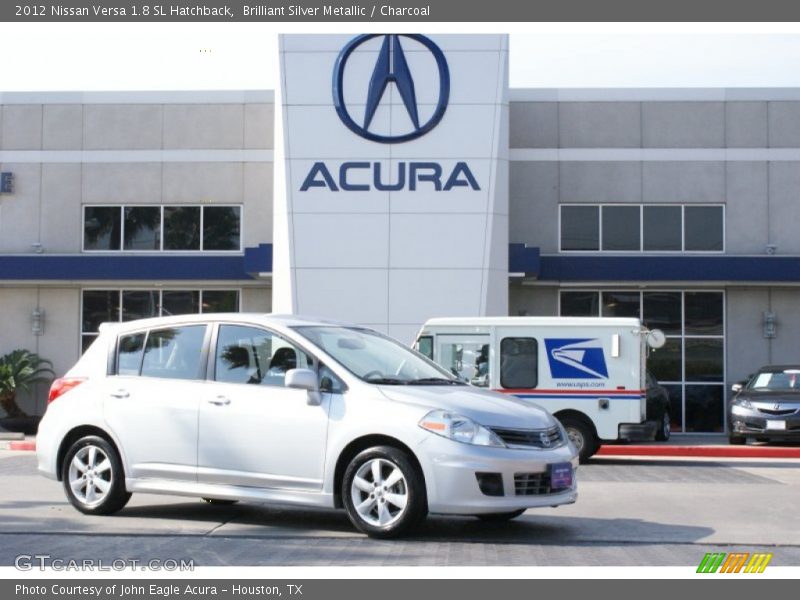 Brilliant Silver Metallic / Charcoal 2012 Nissan Versa 1.8 SL Hatchback