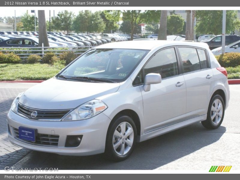 Brilliant Silver Metallic / Charcoal 2012 Nissan Versa 1.8 SL Hatchback