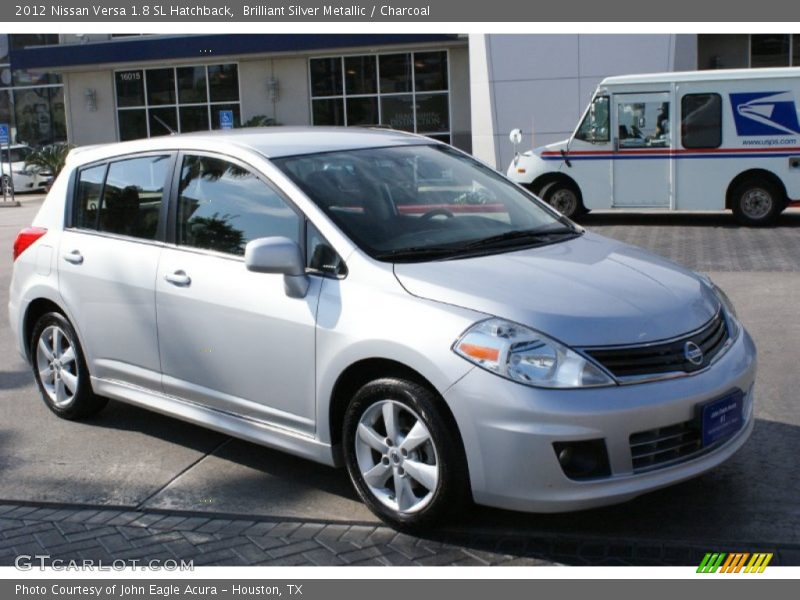 Brilliant Silver Metallic / Charcoal 2012 Nissan Versa 1.8 SL Hatchback
