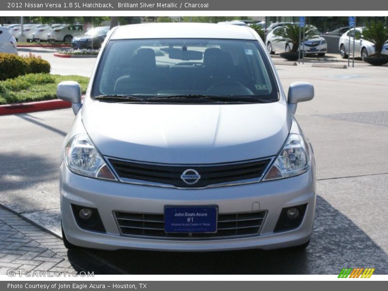 Brilliant Silver Metallic / Charcoal 2012 Nissan Versa 1.8 SL Hatchback