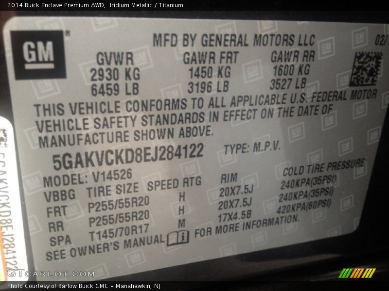 Iridium Metallic / Titanium 2014 Buick Enclave Premium AWD