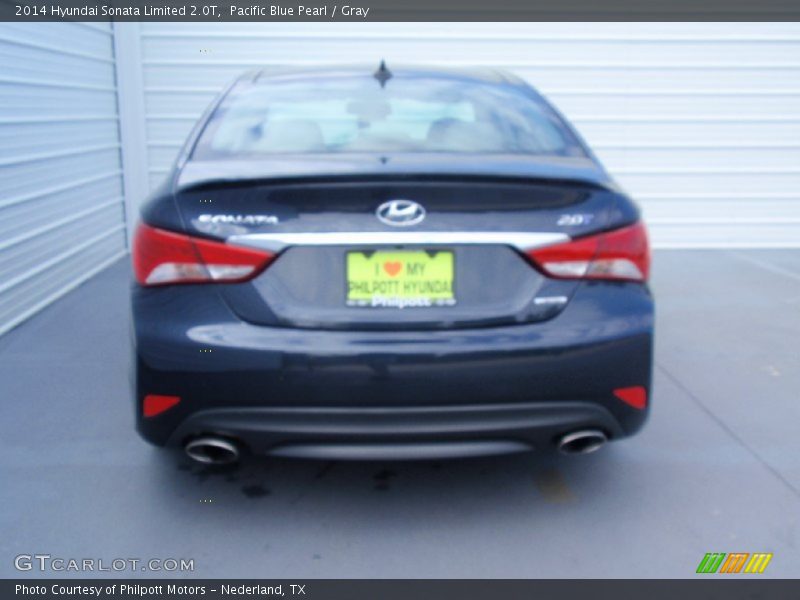 Pacific Blue Pearl / Gray 2014 Hyundai Sonata Limited 2.0T