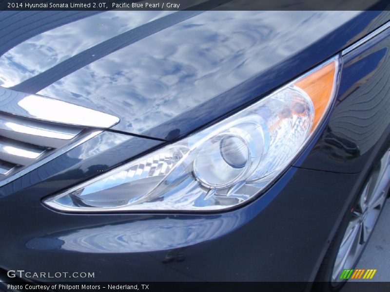 Pacific Blue Pearl / Gray 2014 Hyundai Sonata Limited 2.0T
