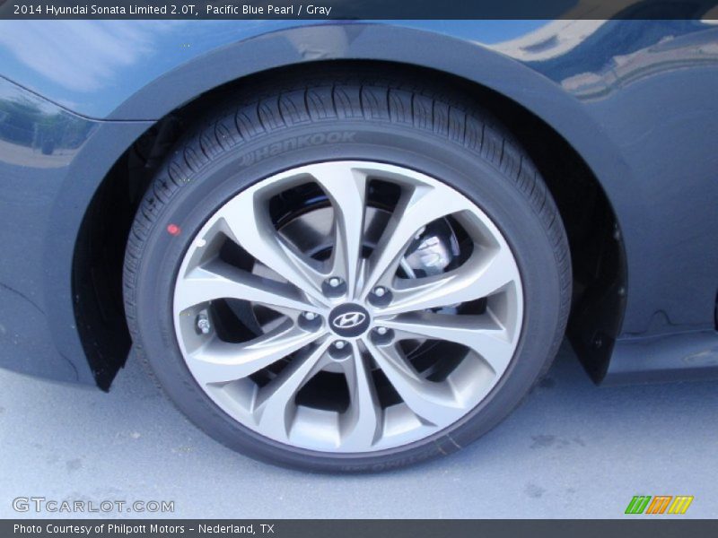Pacific Blue Pearl / Gray 2014 Hyundai Sonata Limited 2.0T