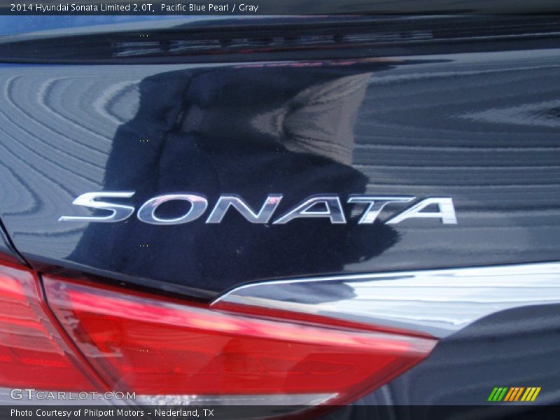 Pacific Blue Pearl / Gray 2014 Hyundai Sonata Limited 2.0T