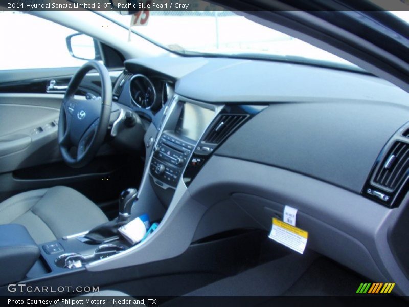 Pacific Blue Pearl / Gray 2014 Hyundai Sonata Limited 2.0T