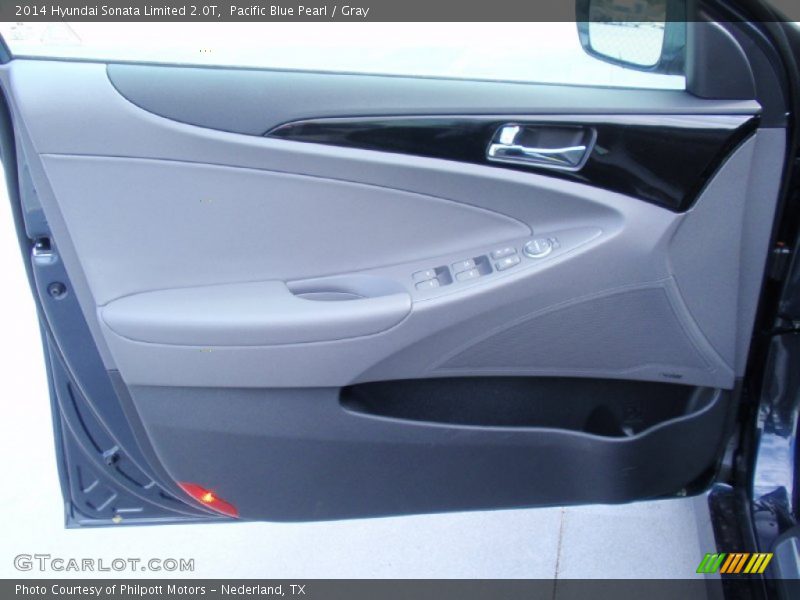 Pacific Blue Pearl / Gray 2014 Hyundai Sonata Limited 2.0T