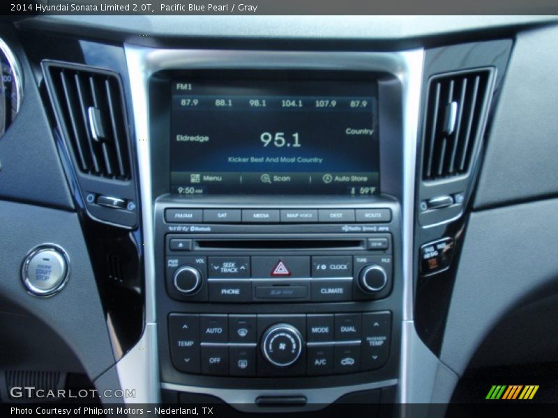 Pacific Blue Pearl / Gray 2014 Hyundai Sonata Limited 2.0T