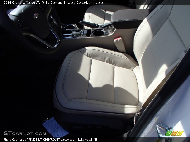 White Diamond Tricoat / Cocoa/Light Neutral 2014 Chevrolet Malibu LT