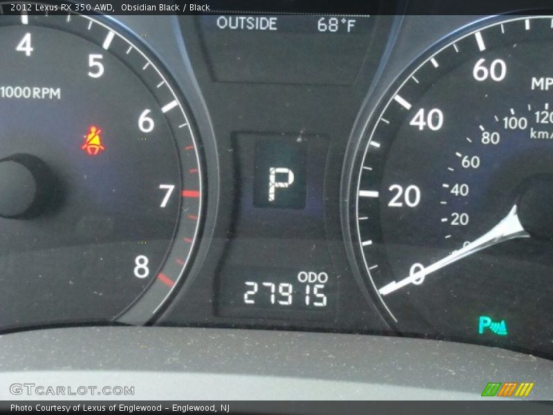 Obsidian Black / Black 2012 Lexus RX 350 AWD