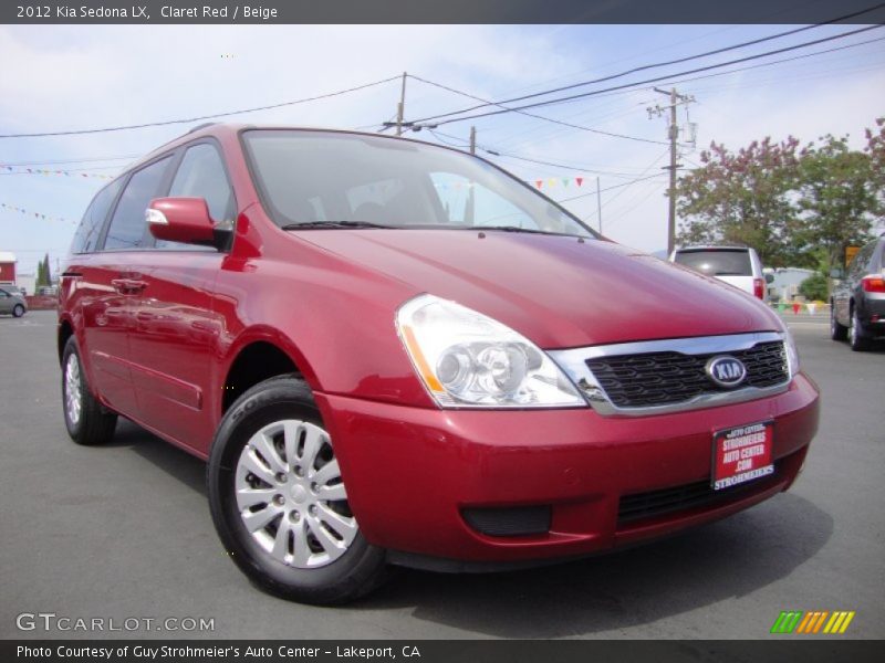 Claret Red / Beige 2012 Kia Sedona LX