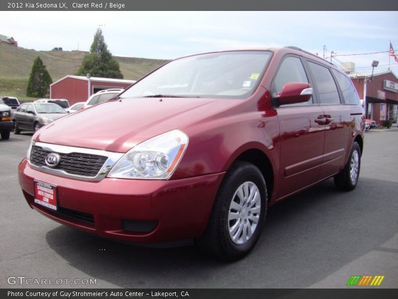 Claret Red / Beige 2012 Kia Sedona LX