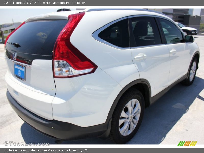 White Diamond Pearl / Beige 2013 Honda CR-V EX-L