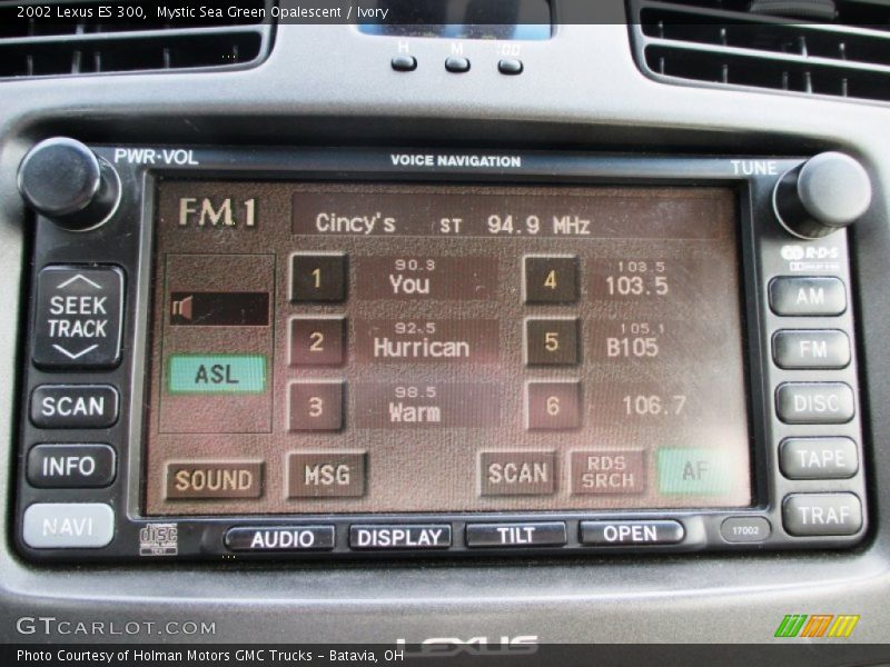 Mystic Sea Green Opalescent / Ivory 2002 Lexus ES 300