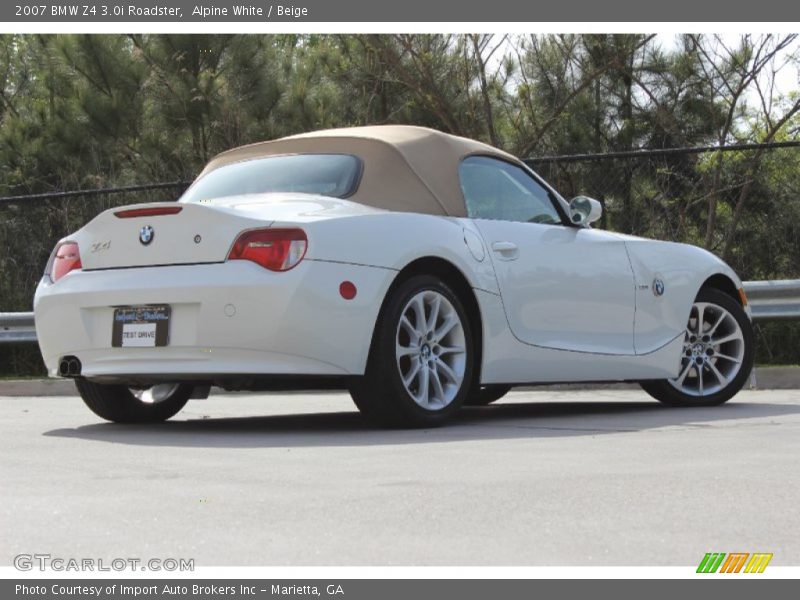 Alpine White / Beige 2007 BMW Z4 3.0i Roadster