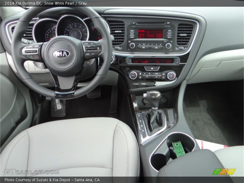 Snow White Pearl / Gray 2014 Kia Optima EX