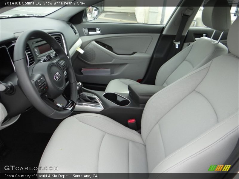 Snow White Pearl / Gray 2014 Kia Optima EX
