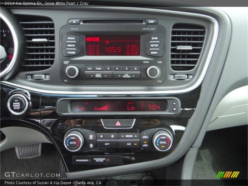 Snow White Pearl / Gray 2014 Kia Optima EX