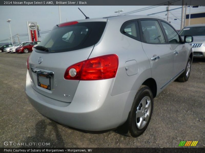 Brilliant Silver / Black 2014 Nissan Rogue Select S AWD