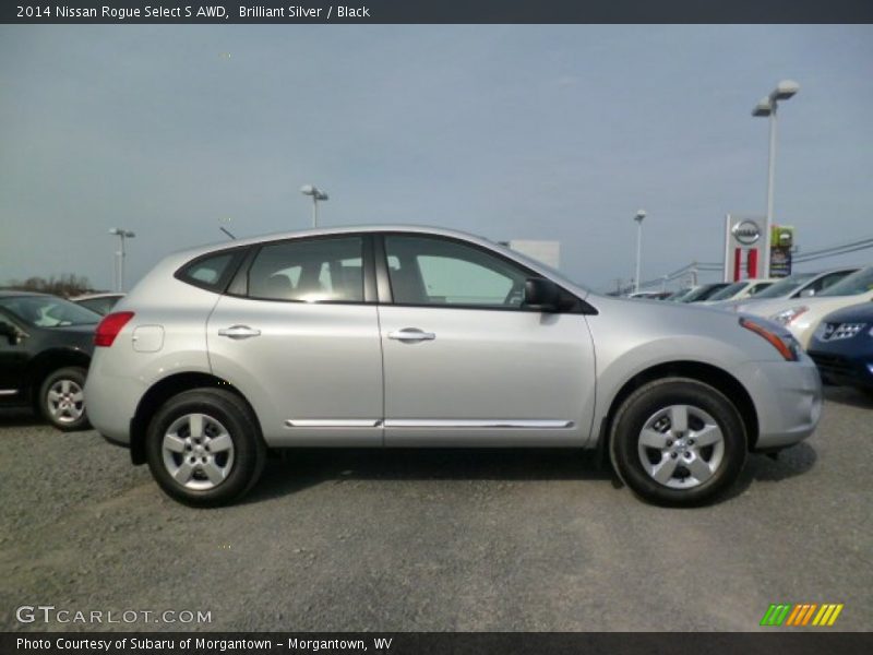 Brilliant Silver / Black 2014 Nissan Rogue Select S AWD